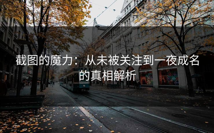 截图的魔力:从未被关注到一夜成名的真相解析 截图的魔力:从未被关注到一夜成名的真相解析